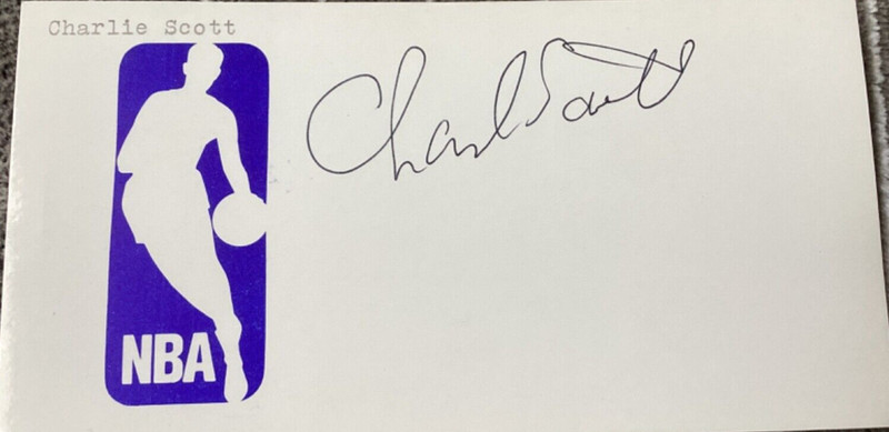 CHARLIE SCOTT Personally Autographed Signed NBA SUNS CELTICS LAKERS ABA FreeShip