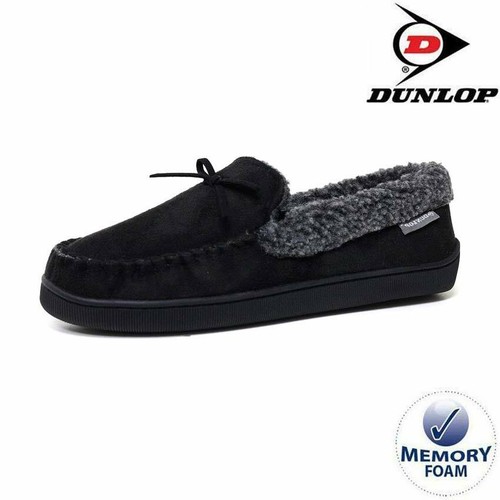 MENS FAUX SUEDE MOCCASIN SHEEPSKIN SLIPPERS LOAFERS WARM LINED SHOES SIZES 7-13 - Picture 17 of 35