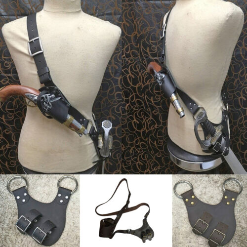 Piratenlederpistole Schwert Holster mittelalterliche Ritter Cos Steampunk Scheidescheide - Bild 1 von 11