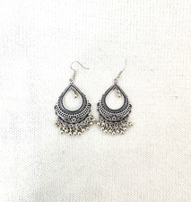 Traditional Oxidized Silver Earrings Women's Fine jewellery handicrafts gift