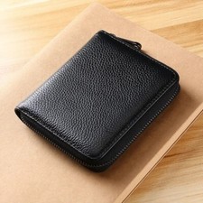 Men's Functional Bifold Leather Wallet With ID Window Card Holder Slim Purse