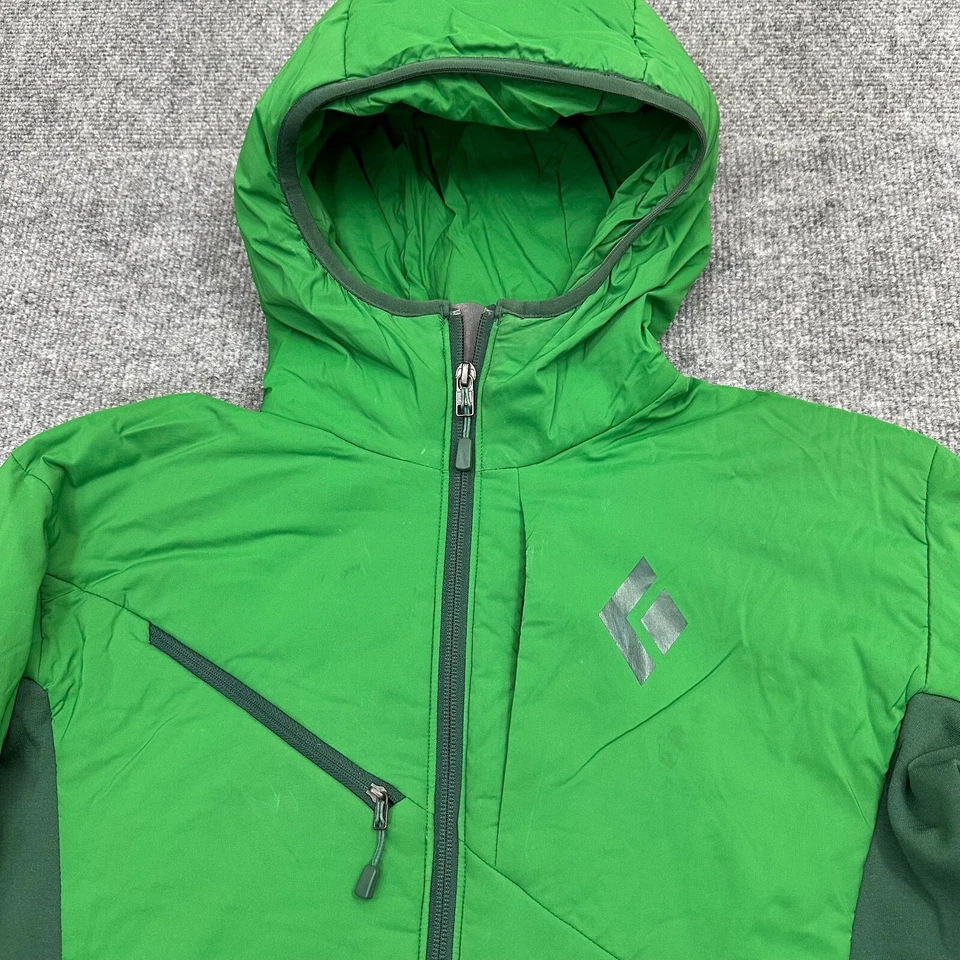 Chaqueta con capucha híbrida Black Diamond Deployment para hombre pequeña verde Primaloft cremallera completa Foto 2 de 4