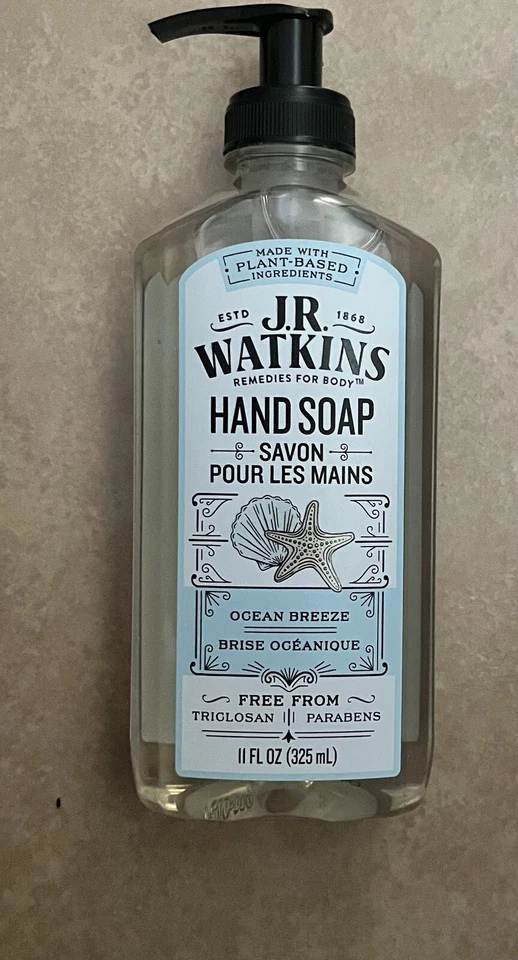 Jabón líquido de manos J.R. Watkins 23042 Ocean Breeze Scent 11 fl. oz. Foto 2 de 2