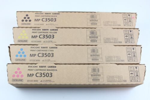 New Genuine Ricoh MP C3503 Toner Set CMYK 841816 841815 841814 841813 - Picture 1 of 3