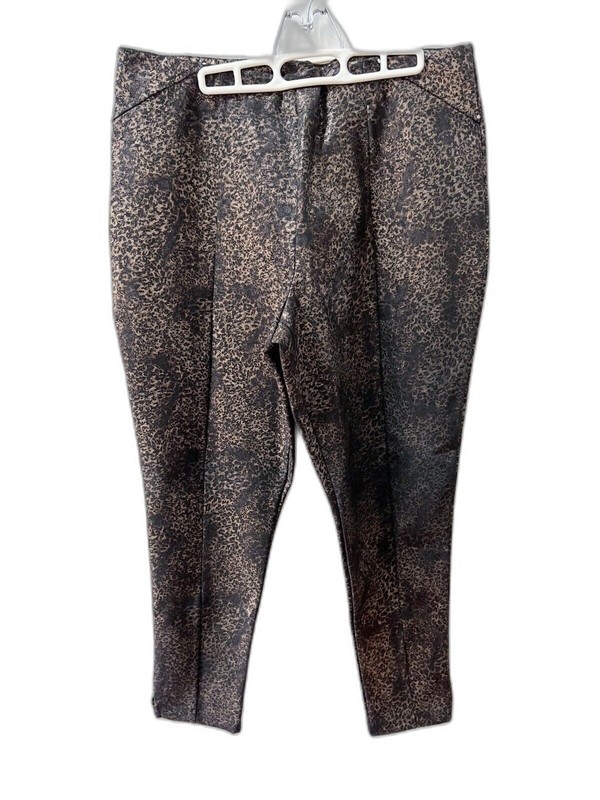 Slimming Options Plus 1X Glitter Skinny Pants Sparkle Glam Party Holiday Pull-On