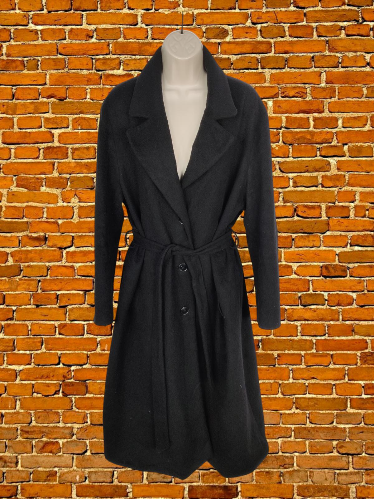 ALTRA & ALTRE STORIE CAPPOTTO NERO TAGLIA UK16 LANA ALPACA DONNA LUNGO ELEGANTE GIACCA INVERNALE