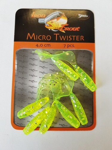 Gummi-Köder Forelle Iron Trout Micro Twister 4cm Barsch Angelköder Gummifisch - Picture 2 of 4