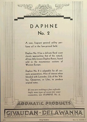 Daphne No. 2 Perfume Oil Delicate Floral Scent Cosmetic Vintage Print Ad 1931