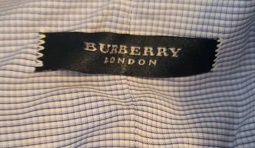 Burberry London Men's Blue Plaid Button Down Shirt Size 17/35 XL t75 - 第 8/8 張圖片