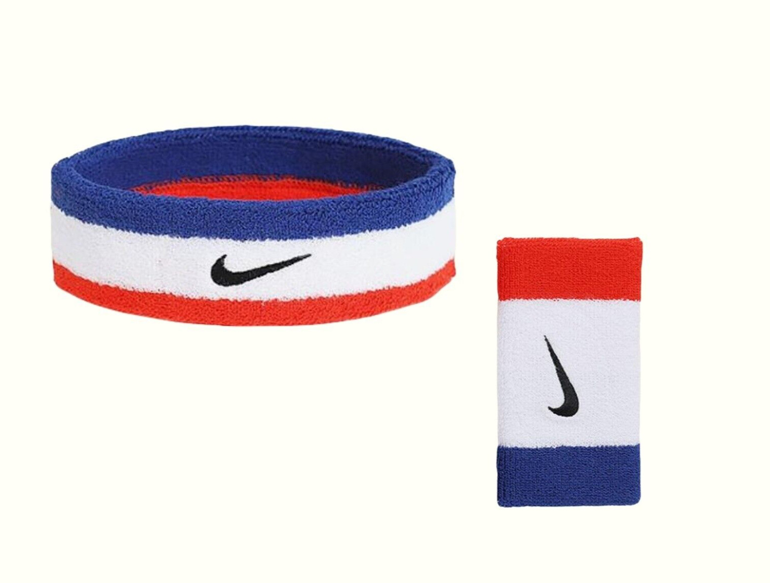 Спортивный комплект теннисных браслетов Nike Tennis Swoosh Wristband Double Wide L 1шт Повязка на голову Swoosh 8990₽