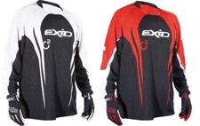 Shot Exid Pro 11 Trial Jersey Hors Route MX Enduro Vélo Shirt - Noir Blanc Rouge