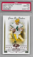 2006 Donruss Threads Retail RED PSA 10 Brett Favre Packer POP 1 SERIAL #148/150