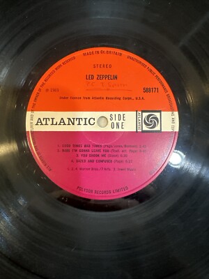 Led Zeppelin 1 Silver Stripe Red Plum 1st UK Pressing 1969 Plays