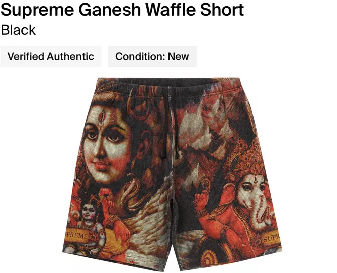 Short gaufré Supreme Ghanesh !! Noir !! FW19 !!!!Super rare taille S !!!!!NEUF DANS SA BOÎTE !!!