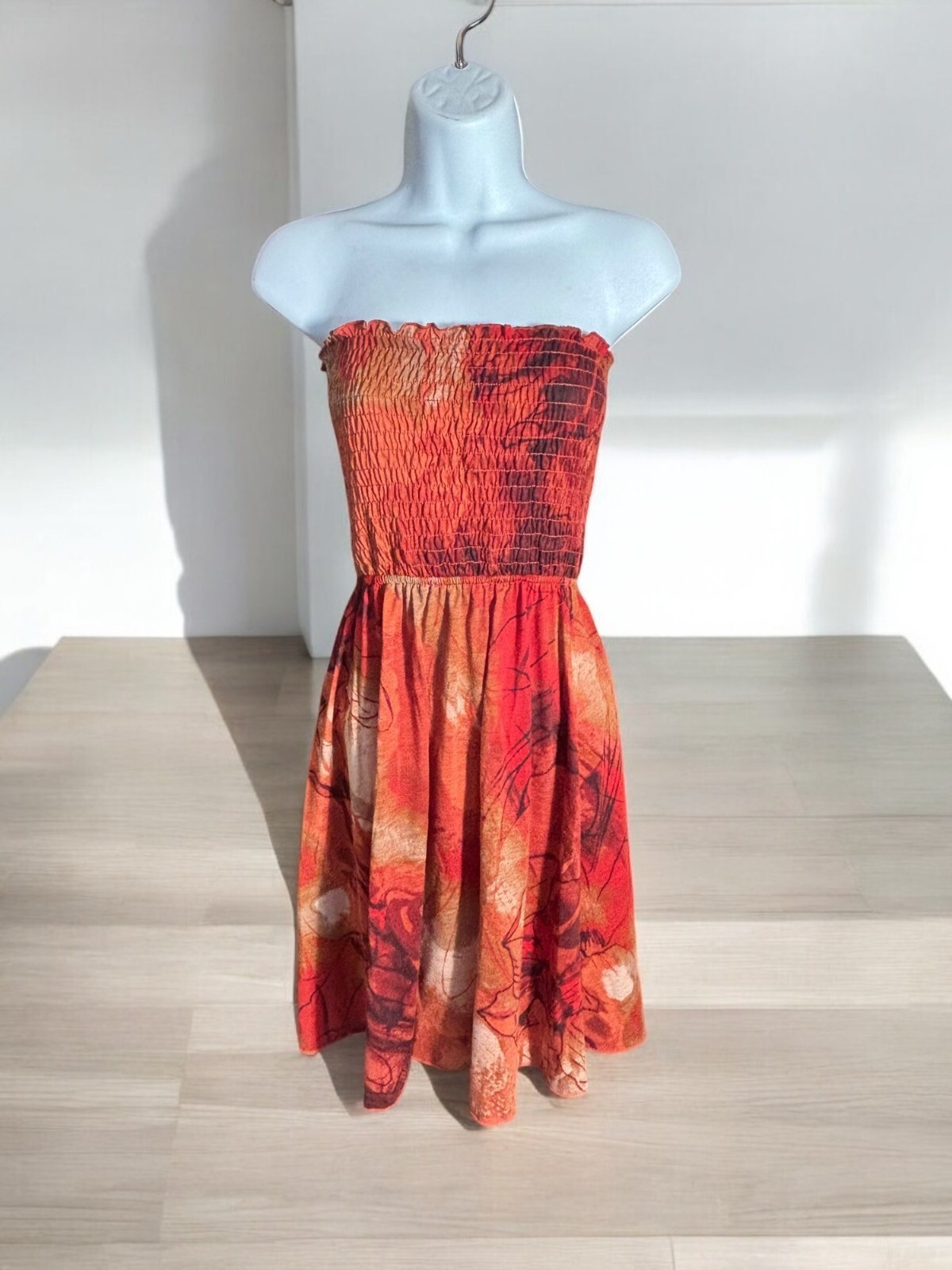 Strapless Mossimo Dress Floral Orange Women's size Small