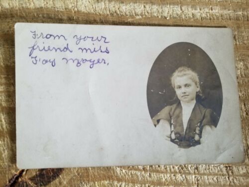 VTG EARLY 1900'S REAL PHOTO POSTCARD OF YOUNG LADY.UNDIVIDED BACK*P5