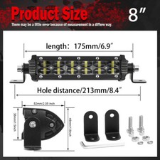 Slim Single Row 7 14 20 26 32 38 44 50 Led Spot Light Bar Offroad Truck Atv Suv