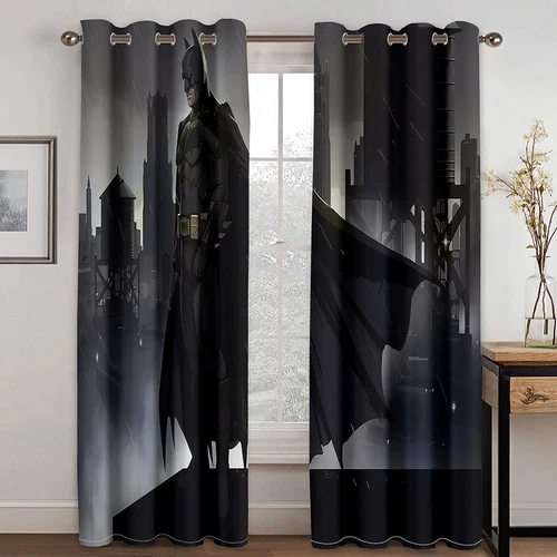Tende oscuranti 3D per ragazzi camera da letto Batman tende anello termico occhiello superiore regalo - Foto 8 di 35