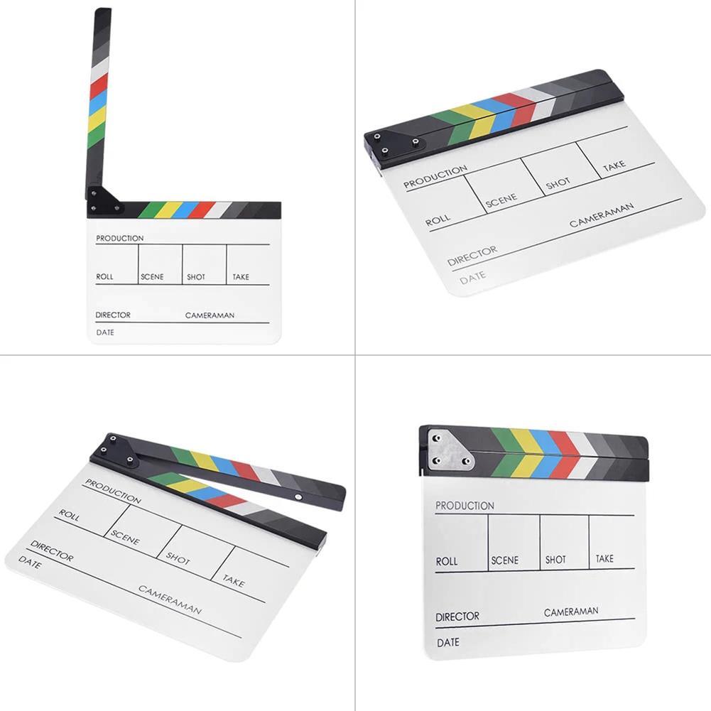 Colorful Director Video Scene Clapperboard Acrylic Dry Erase Movie Film