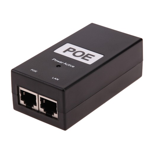48V 0,5A 24W Desktop POE Power Injector Ethernet Adapter Überwachung CCTV ~ - Photo 5/10