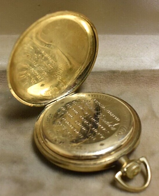 Antique Gold Filled Hamilton 17 Jewels Men's Pocket Watch w/ Monogram