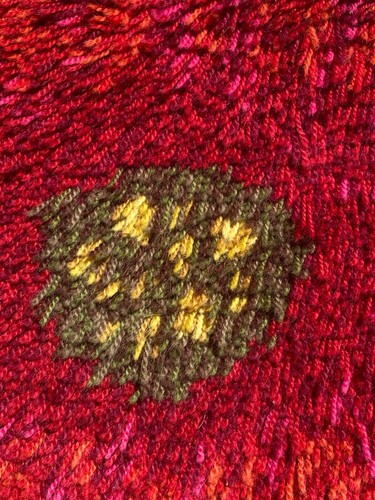 🧡 Vintage Retro Swedish Rya Rug 1960s70s 🧡 40 x 33 cm 16 x 13 in - Picture 2 of 8