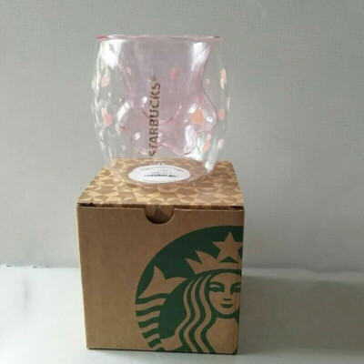 Cat Paw Cup Coffee Mugs Pink Glass Mug Sakura Double Walled for Starbucks hot