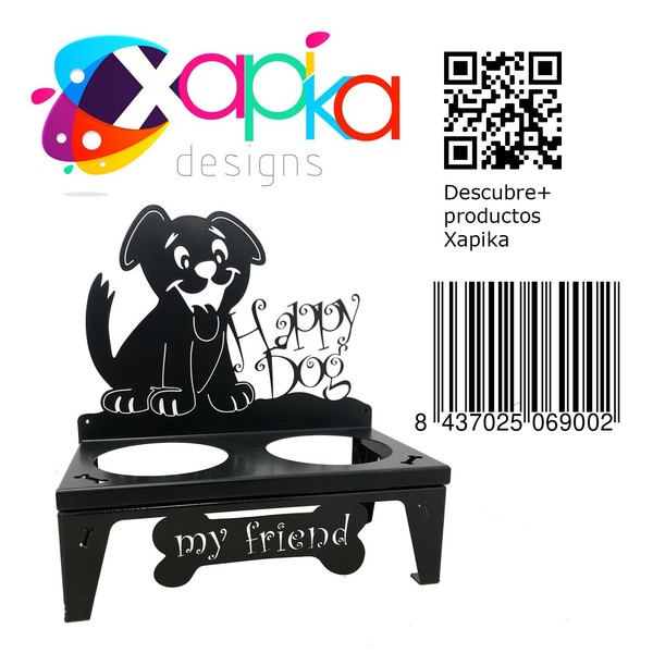 COMEDERO PARA PERRO XAPIKA para colgar en pared O Con Patas Extraibles