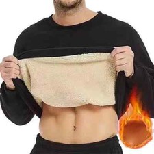 Men Fleece Lined Sweatshirt Jumper Sweater Pullover Long Sleeve Thermal Warm Top
