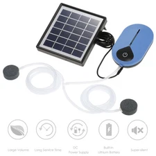 Solar Power Air Pump Aerator Oxygenator Kit With Air Hose And Bubble Stone