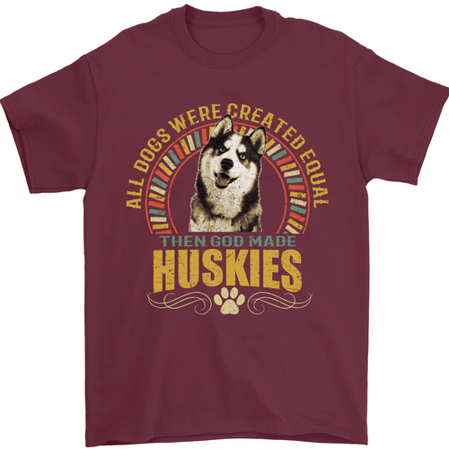 A Huskies Dog Mens T-Shirt 100% Cotton - Picture 1 of 107