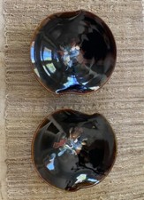 Two (2) Ronni Aronin Studio Art Pottery Abstract Modernist Signed 8” Bowls. USA