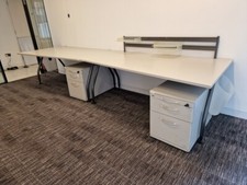 Office Desk With Free Mobile Drawer Cabinet - 180cm Cable Management Workstation
