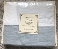 NIP NOBLE EXCELLENCE VILLA SIGNATURE 100% VINTAGE WASHED LINEN QUEEN BEDSKIRT
