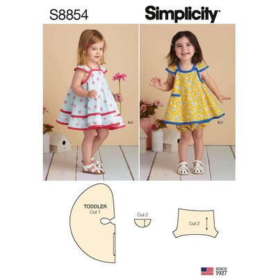 MAKES DRESS~SUNDRESS~SHORTS~PINAFORE TODDLER~CHILD SIZE 1//2 TO 4 SEWING PATTERN
