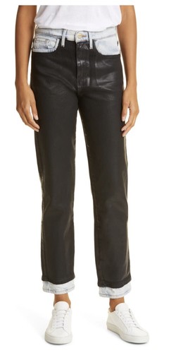 FRAME Le Sylvie Coated Ankle Straight 