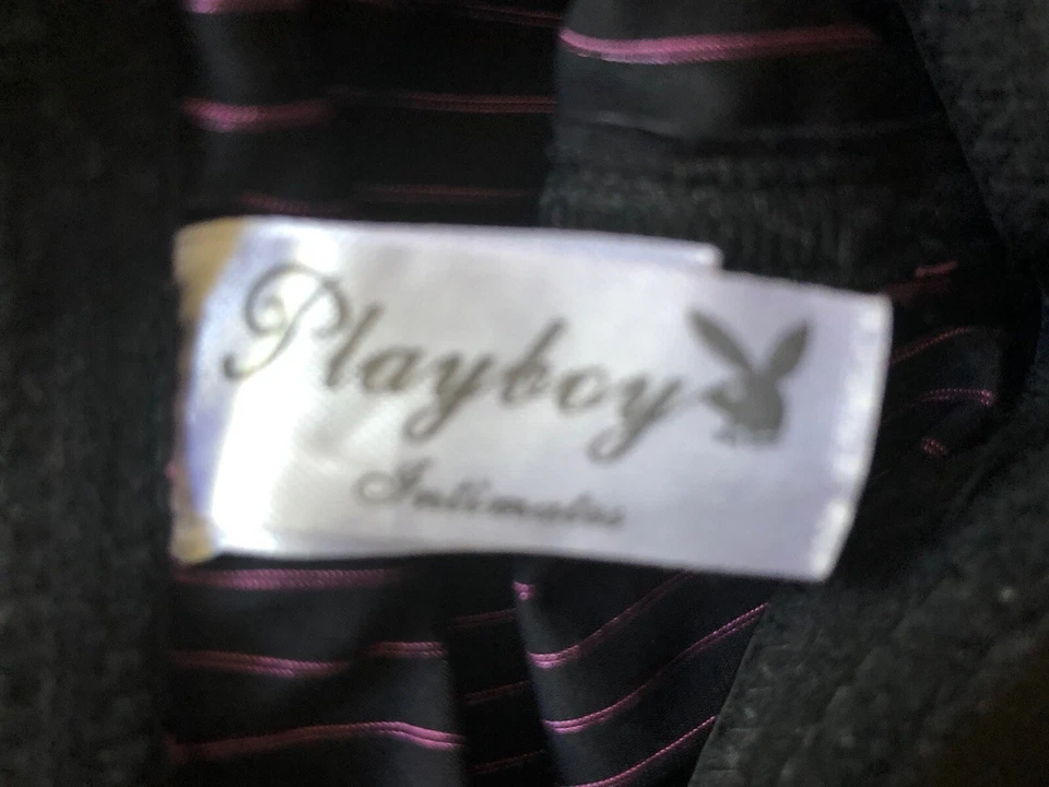 PLAYBOY VINTAGE Lingerie Íntima Body Suit Basco Tamanho 34B Logotipo Strass - Imagem 4 de 4