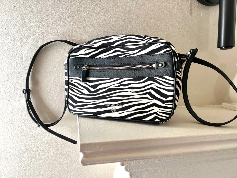 Michael Kors Jet Set Zebra Animal Print Crossbody Nylon NEW w/o tags