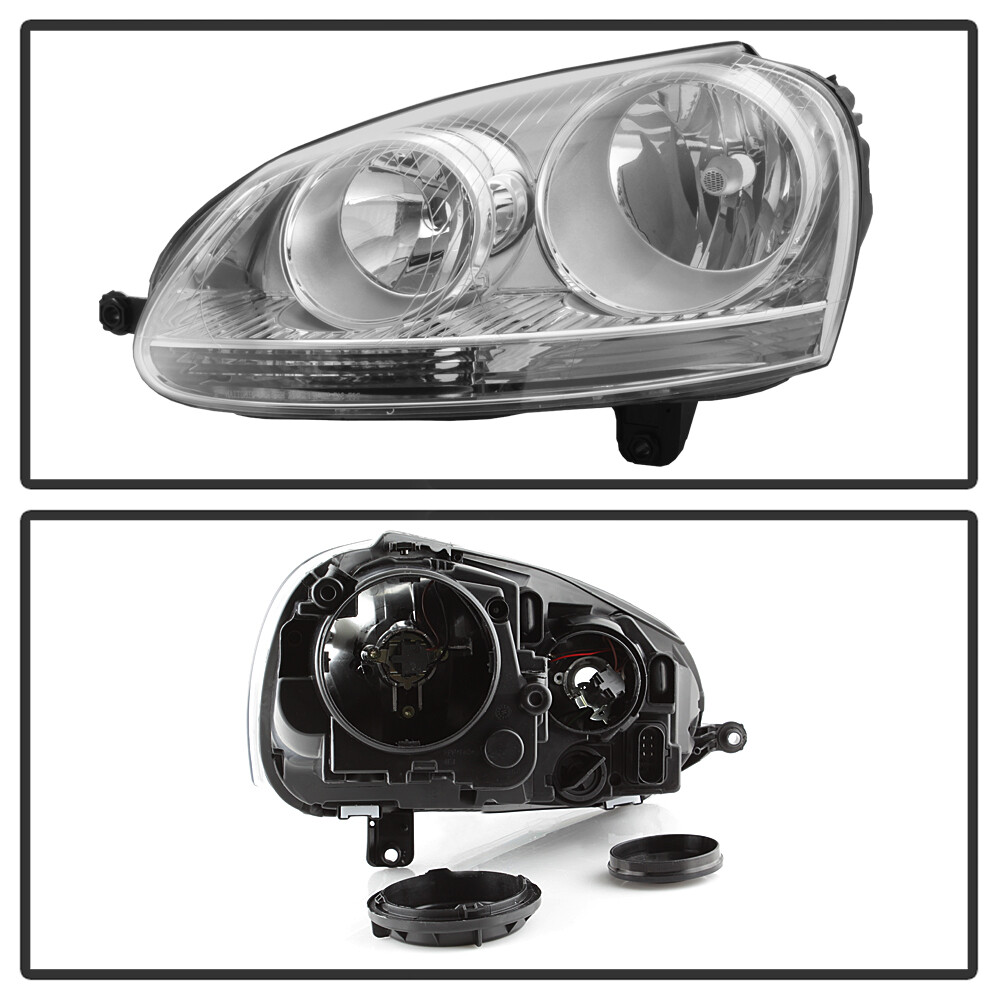 Munirater Pair Of Black Halogen Headlights For 2006-2009 VW GTI/Rabbit - Driver & Passenger Side