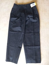 Harve Benard Vintage Womens Pants Slacks 100 Wool Pleated Black Size 14 NWT