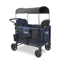 WONDERFOLD W4 Elite Quad Stroller Wagon, 4 Seater, Noble Navy open box