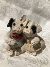 STONE CRITTERS SC-341 United Design PIG & PIGGY Couple Animal Figure MADE IN USA