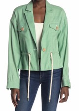 Veronica Beard Magni Linen Blend Jacket Size S Mint Green Blazer NWT 595 Runs L