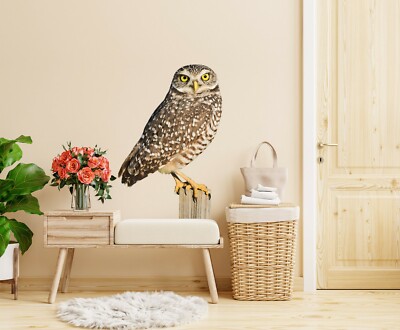 3D Graue Eule H649 Tier Wallpaper Wandbild Poster Wandaufkleber Abziehbild Hone