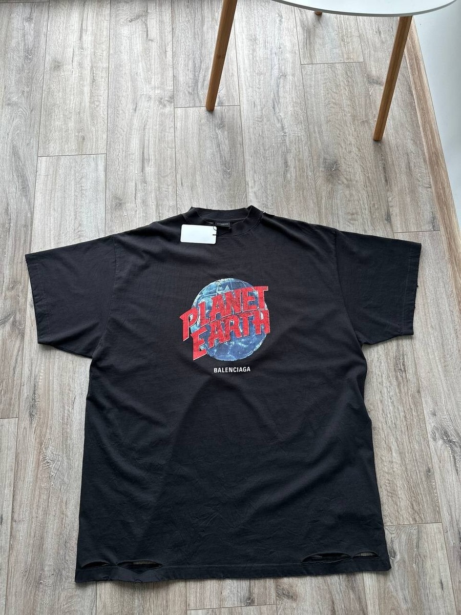 Balenciaga Planet Earth Printed Logo T shirt 2024 Collection Balenciaga Planet Earth Printed Logo T shirt 2024 Collection