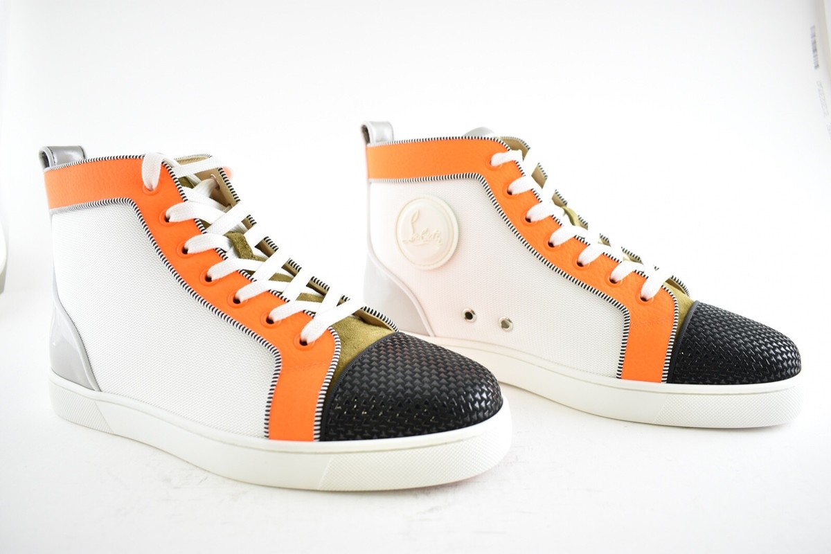 Christian Louboutin Mens Louis Orlato Flat Black White High 