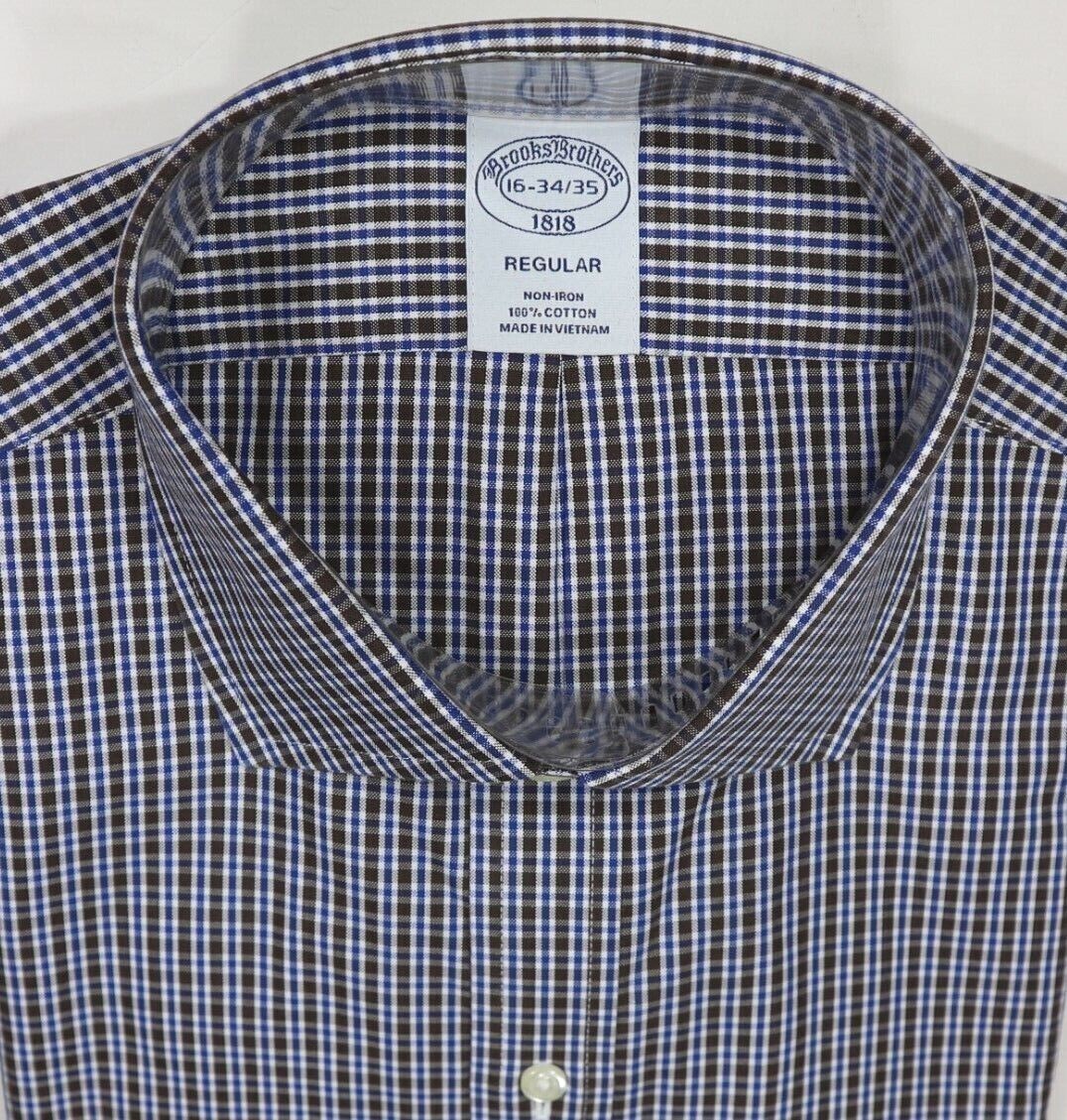 Brooks Brothers Regular Fit Dress Shirt Non-Iron 16,16.5/32-34 Brown  NWT$108.00