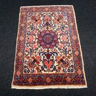 Tapis Orient Bidjar 97 X 69 CM Roses Bijar Beige Tapis Persan Fait Main