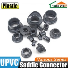UPVC Saddle Joint Insert Rainwater Down Pipe Drill In Clip On Boss Multi Size