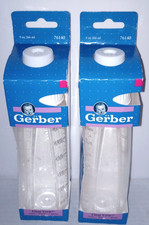 Gerber Clear View Plastic Baby Bottles - 9 oz /266 ml - 76140 - Lot of 2 - New